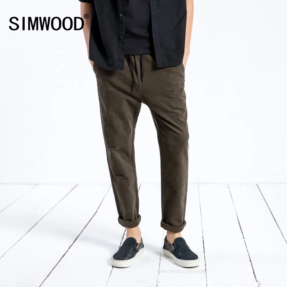 SIMWOOD 2019 осенние брюки мужские Модные Повседневные облегающие прямые длиной до