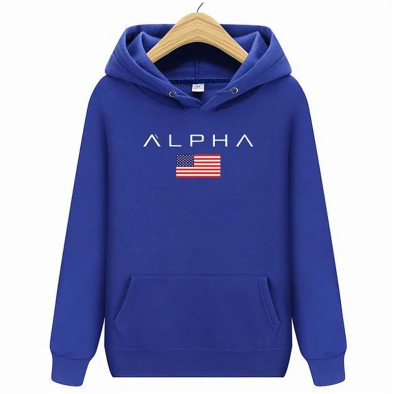 Мужская Высококачественная модная толстовка с буквенным принтом Alpha Industries Мужская/женская осенняя и зимняя новая брендовая Толстовка