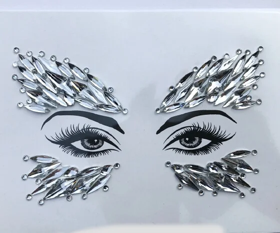 Акриловая полимерная дрель-палочка, наклейка Bindi, ручная работа, богемный стиль, для лица, глаз, сделай сам, украшения на лоб, сценический декор, вечерние наклейки с блестками - Цвет: 0903