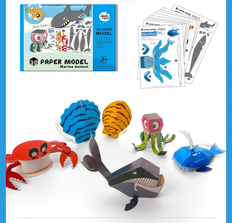 3D Φ craft для детей вырезанные фотообои с вырезами животных 12 шт./компл.|crafts for kids|craft