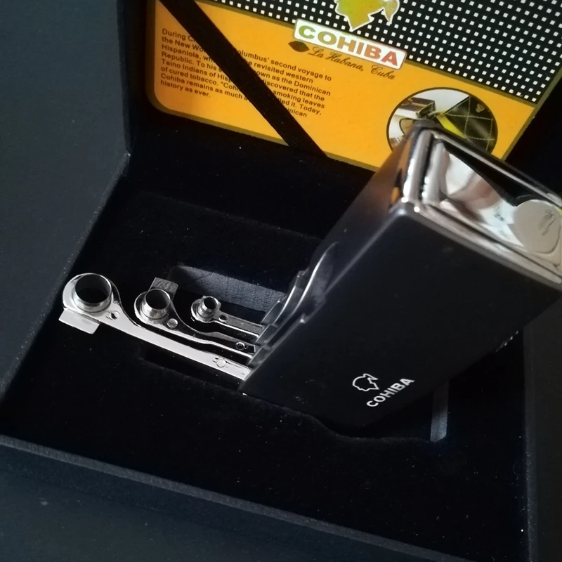 COHIBA сигарета зажигалка в форме коробки для сигарет защита от ветра 2 струйный
