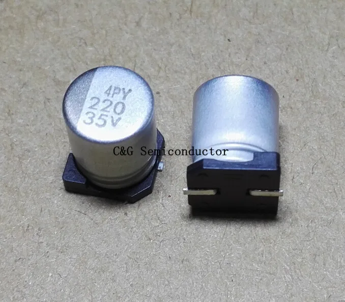 100 шт. 8*10 мм SMD 35 в 220 мкФ чип алюминиевый конденсатор электролитический 220uF35V -