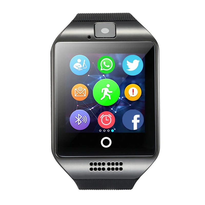 Q18 Смарт-часы Камера TF sim-карты телефон часы синхронизации SMS Facebook Twitter Bluetooth Smartwatch