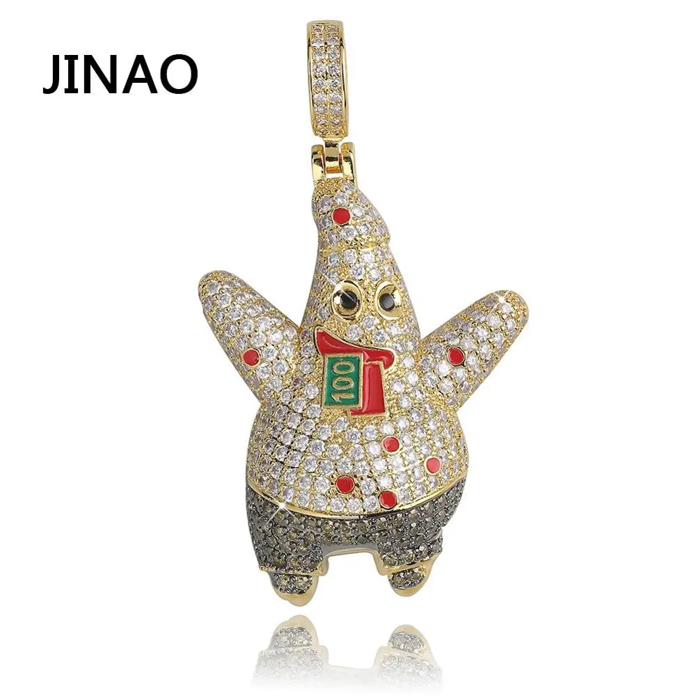 Новое ожерелье JINAO с кулоном в виде ледяной звезды Патрика украшение стиле