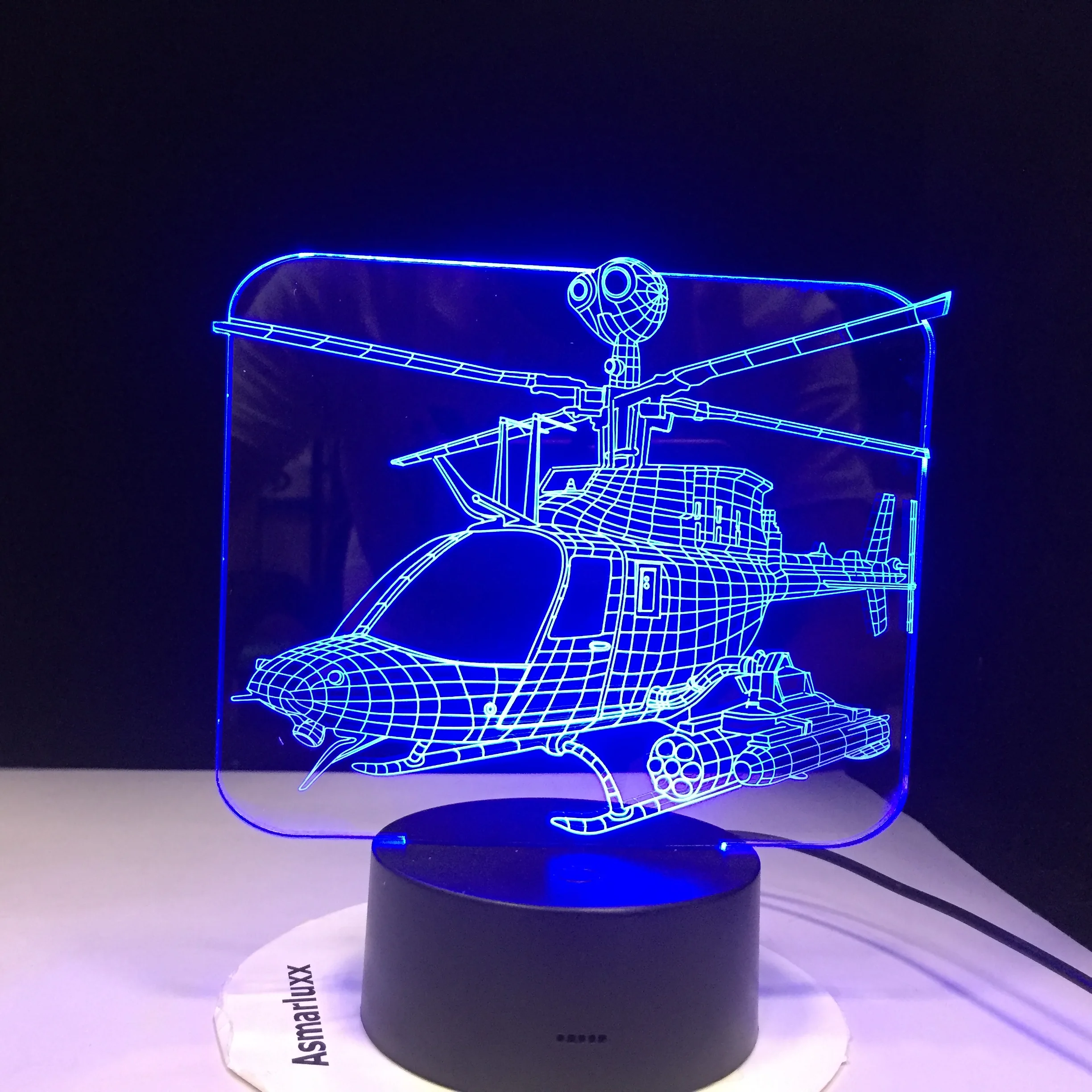 Настольная лампа для моделирования вертолета Usb прикроватный светильник