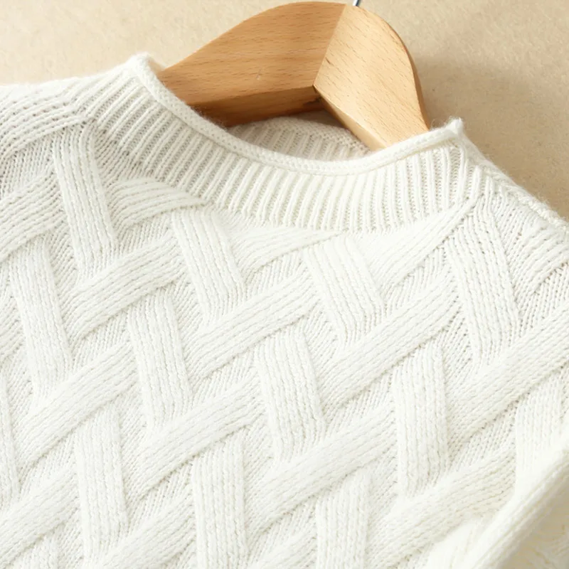 Женский кашемировый свитер облегающий пуловер с круглым вырезом и прорезями