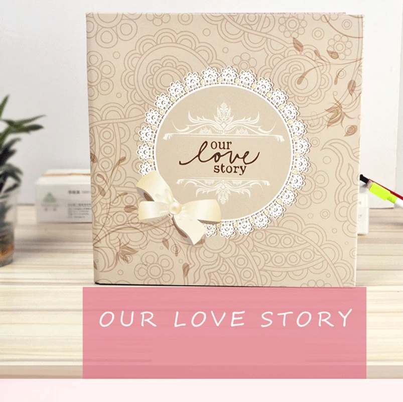 

Our Love Story Theme 12 Inch Photo Album Lovers Wedding Photos Family Memory Record Album Handmade Sticky Type Scrapbooking Gift