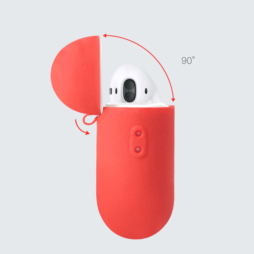 Чехол SIKAI для Apple AirPods силиконовый кожаный чехол с ремешком против потери Air Pods