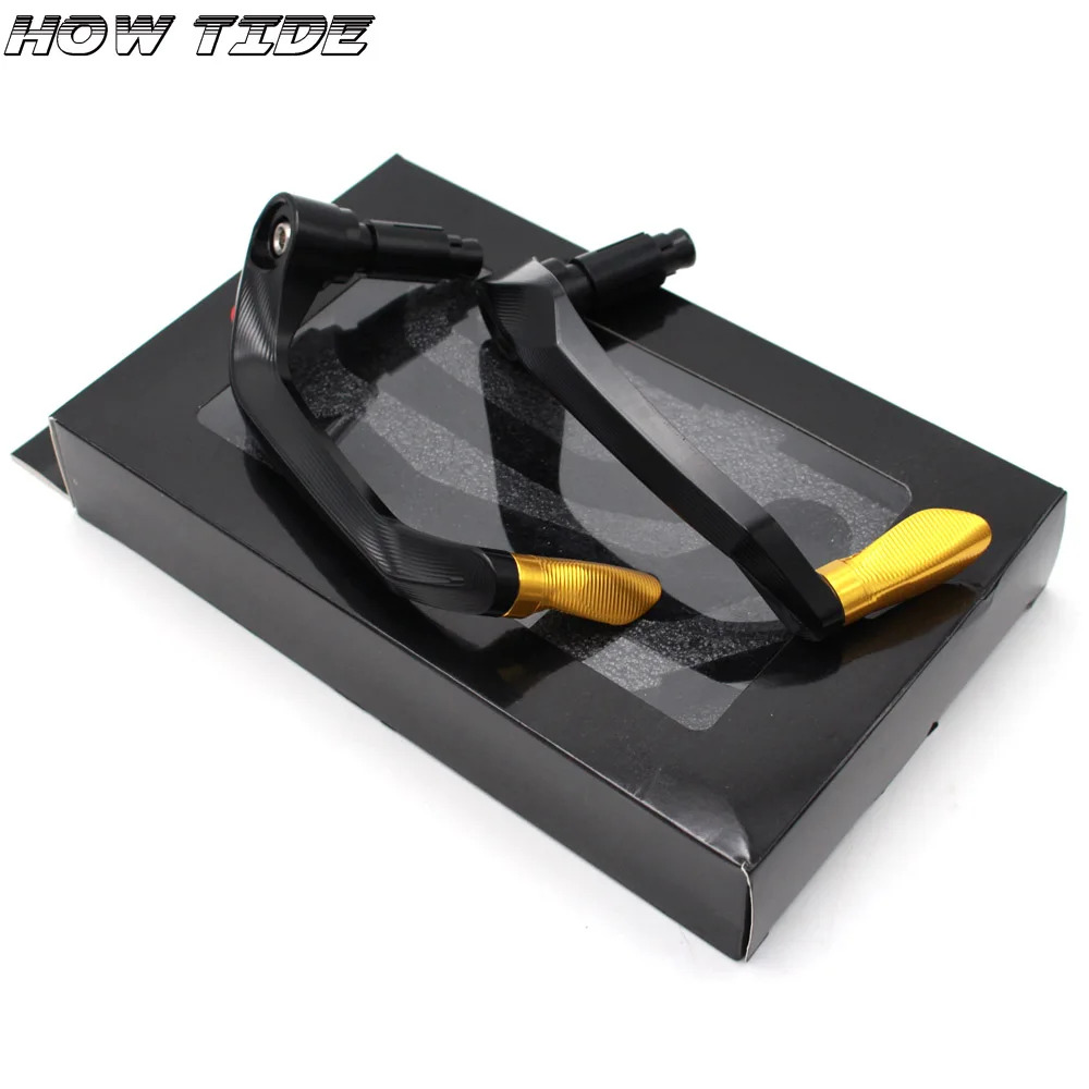 gold Universal 7/8" 22mm Motorcycle Handlebar Brake Clutch Levers Protector Guard For Kawasaki ZX10R ZX 10R ZX-10R - Цвет: gold