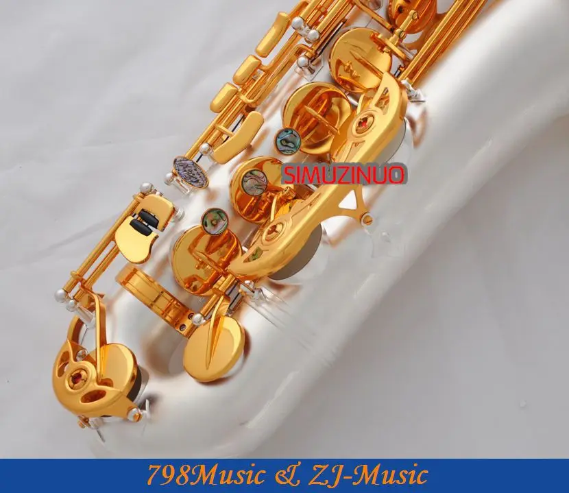 Профессиональный C Melody саксофон атласный посеребренный sax ключ Абалон+ чехол