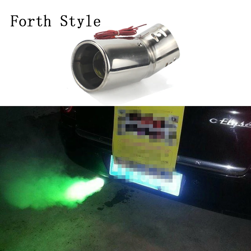 Green Forth Style Универсальный автомобильный распылитель, светильник, хвост, горло, выхлопные светодиоды, модифицированный пламенный модулятор, Стайлинг, spitfire, трубы, глушитель, 4 цвета - Цвет: Green Forth Style