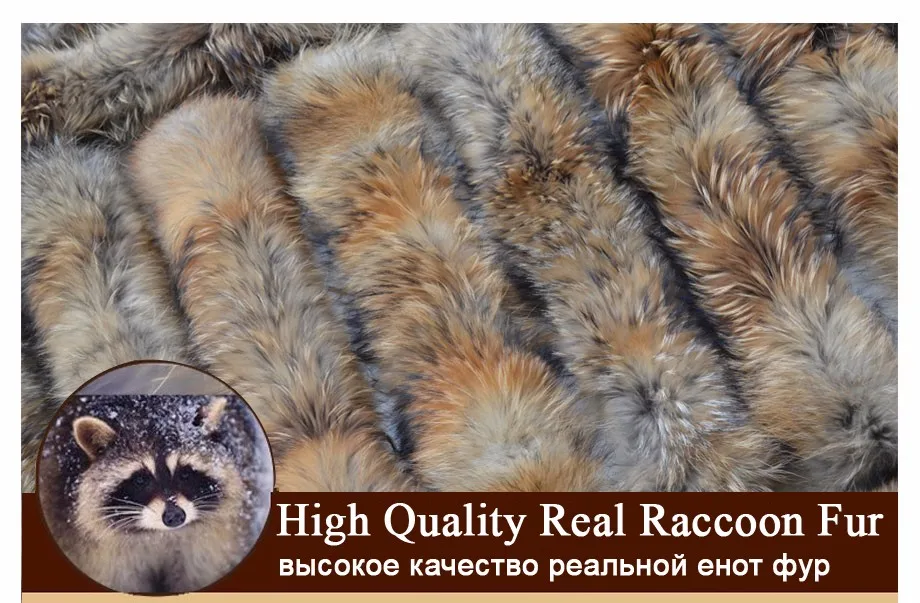 YEYELANA, высокое качество, большой натуральный мех,, зимняя куртка для женщин, натуральный мех енота, воротник с капюшоном, плотное пальто, женская зимняя парка
