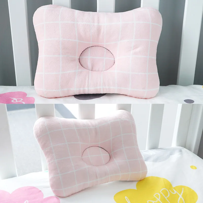 Pink check Muslinlife/мягкая хлопковая подушка для коррекции головы; подушка для малышей; подушка для младенцев; Подушка для сна; Прямая поставка - Цвет: Pink check