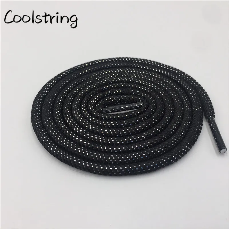 Coolstring круглые спиральные шнурки, блестящие шнурки, уникальные мигающие шнурки для обуви, металлические шнурки