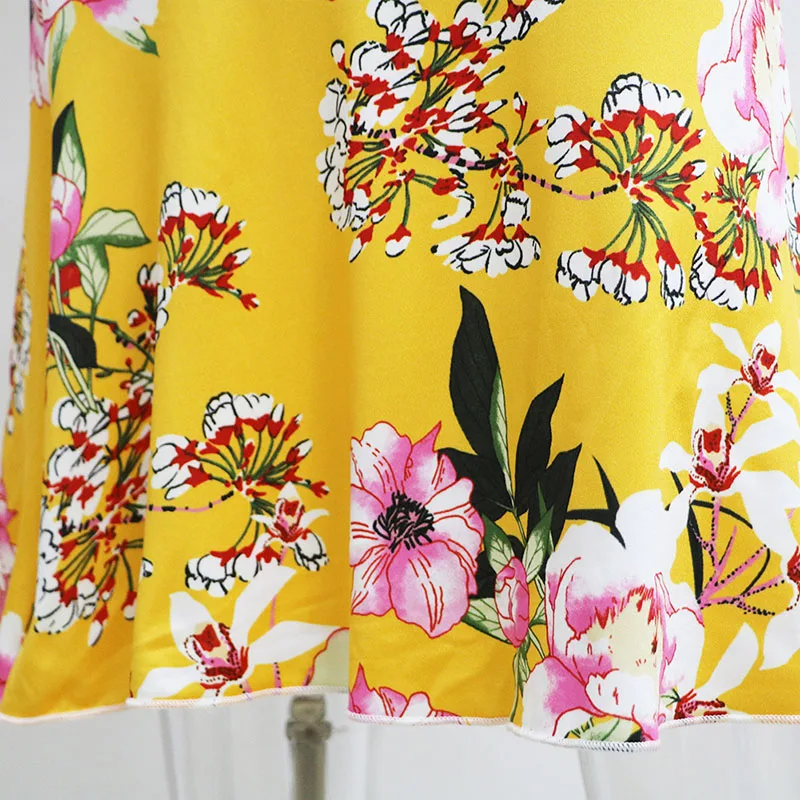 2019 летняя одежда женское платье без рукавов с принтом в виде листьев лотоса для