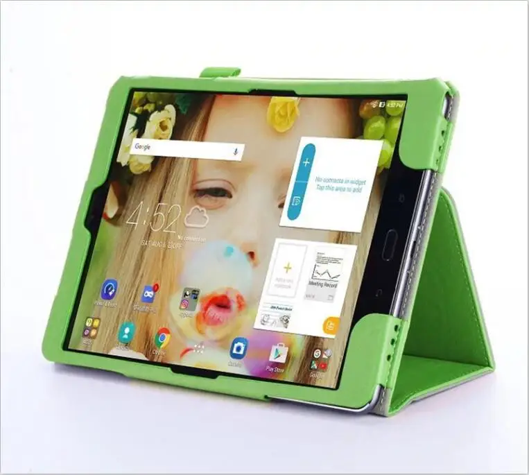 Модный высококачественный умный чехол-подставка из искусственной кожи для Asus ZenPad 3 S 10 Z500M Z500KL 9," чехол для планшета+ защита экрана+ ручка - Цвет: Зеленый