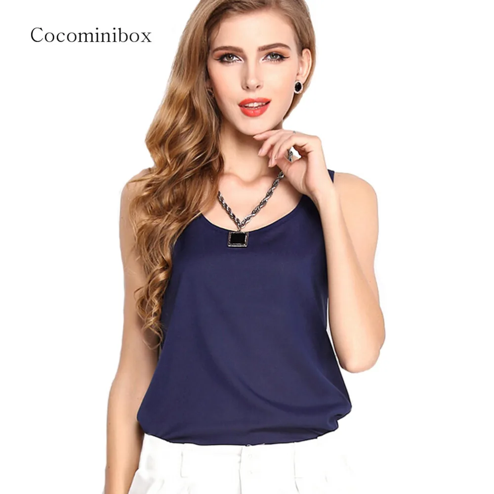 Women Casual Soft Round Neck Chiffon Tank Top Summer Regular Sleeveless Fitness Solid t shirt Plus Size | Женская одежда