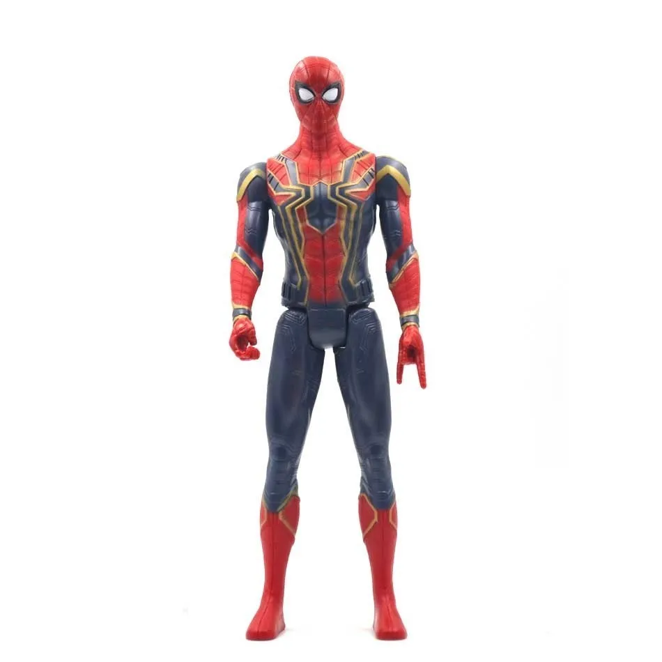 1spiderman no box 30 см Marvel Мстители игрушки танос Халк Бастер человек паук Железный человек Капитан Америка Тор Росомаха Черная пантера фигурка куклы - Цвет: 1spiderman no box