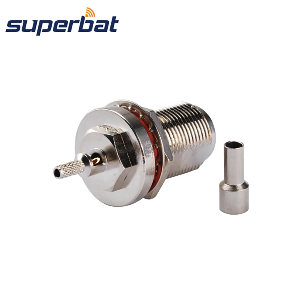 

Superbat N type Female Socket Crimp Straight Coaxial Connector for RG174 RG178 1.13mm,1.37mm Cable with Bulkhead