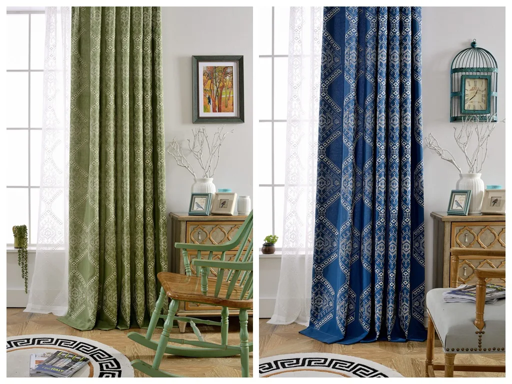 Занавески с вышивкой паролем для гостиной синие зеленые тюлевые занавески