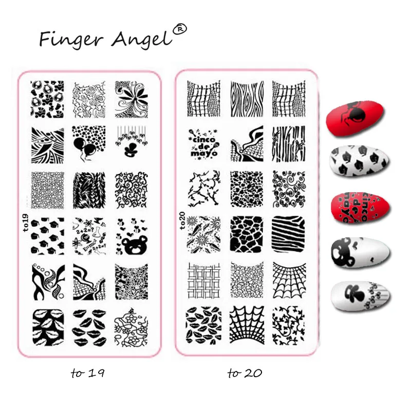 Finger Angel 1 шт. 6*12 пластины для штамповки ногтей штамповочная пластина с сердечками