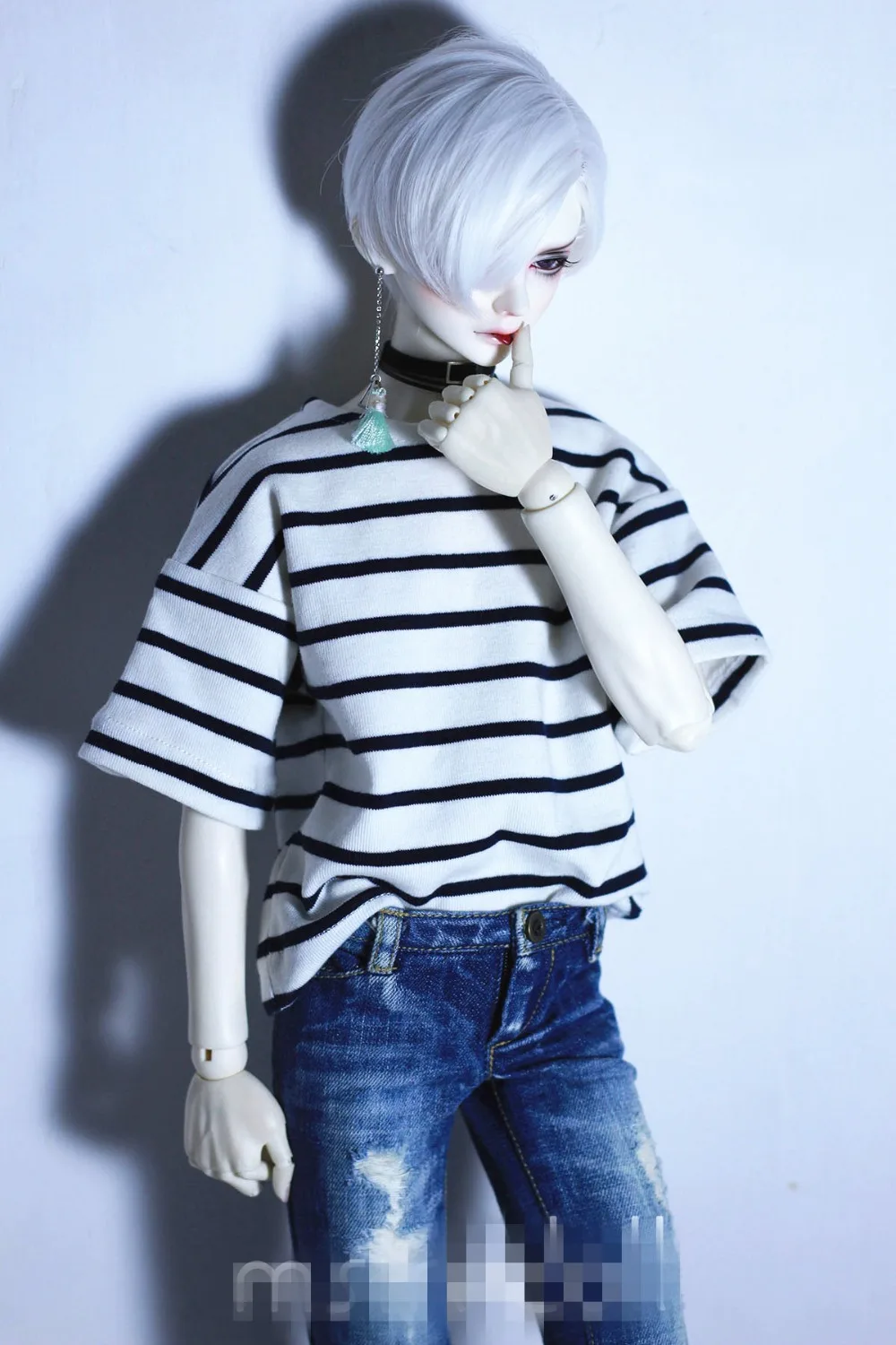 Классная Повседневная футболка в полоску для куклы BJD 1/4, 1/3 SD10/SD13, SD17, Одежда для куклы CMB152