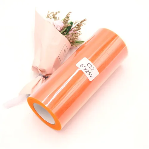 C12 Orange 15 см 25 ярдов детского дня рождения и вечеринки, рулон тюля Ткань для юбки-пачки для вечеринки, дня рождения Свадебные украшения сетчатая ткань для шитья DIY органза юбка-пачка аксессуары - Цвет: C12 Orange