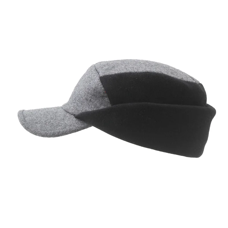 Free shipping High Quality Casual Bomber Hats Man Woman Flats LANA Wool filling cotton Large size warm Patchwork autumn & winter
