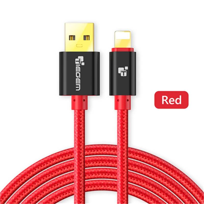 Tiegem нейлон плетеный кабель USB для iPhone 5 5S 7 Plus 1 м/2 м/3 м быстро зарядки синхронизации данных USB кабель для iPhone 6 6 S плюс 5S iPad