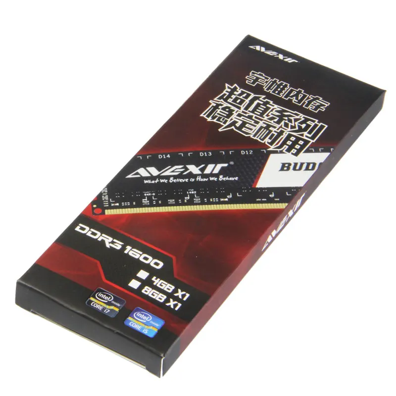 AVEXIR RAM DDR3 4 GB/8 GB 1600MHz напряжение памяти 1 5 V настольная память PC3 12800 Тип интерфейса