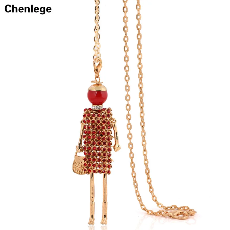 Большие модные длинные кулоны Красные Подвески чокер для женщин цепь ручной