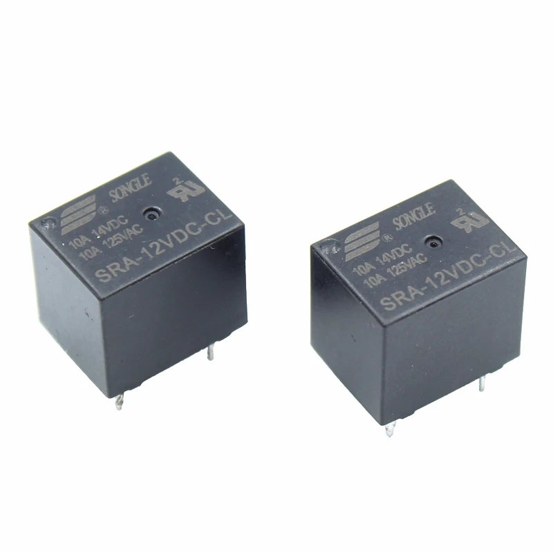 10 шт. 12 В 20A DC мощность реле SRA-12VDC-CL 5Pin PCB тип ЧЕРНЫЙ автомобильное реле