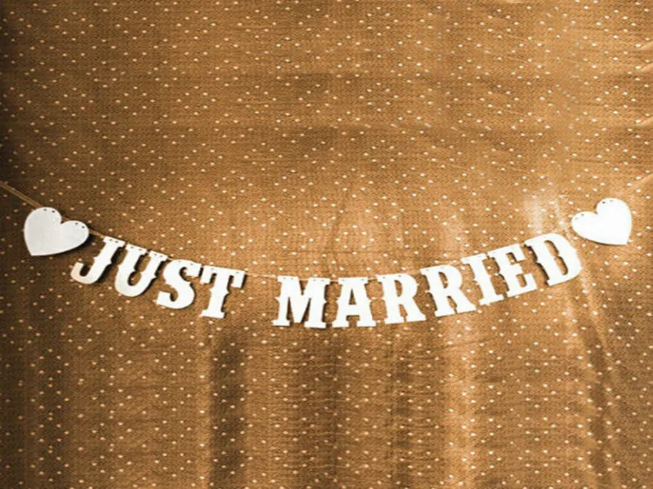 Свадьба баннер ну вечеринку украшения просто-женат бантинг гирлянда западная