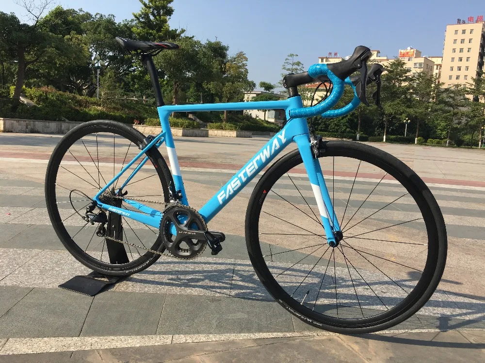 700C карбоновый дорожный велосипед 22 скорости 105 5800 Groupset TAIWAN брендовая легкая blue sky FASTERWAY классический D тормоз 49/52/54/56/58