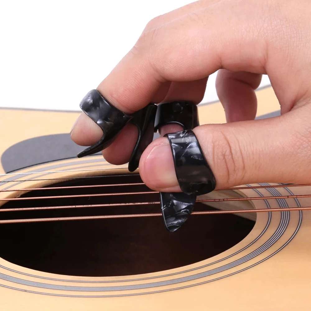 4 шт./компл. 1 Thumb+ 3 Finger целлулоидные медиаторы для гитары Fingerpicks гитарный медиатор оболочка для акустической Электрический