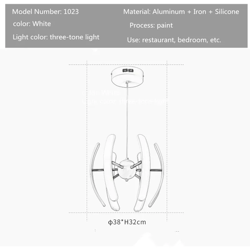 Creative aluminum dining chandelier single head home living room modern minimalist restaurant wrought iron | Лампы и освещение