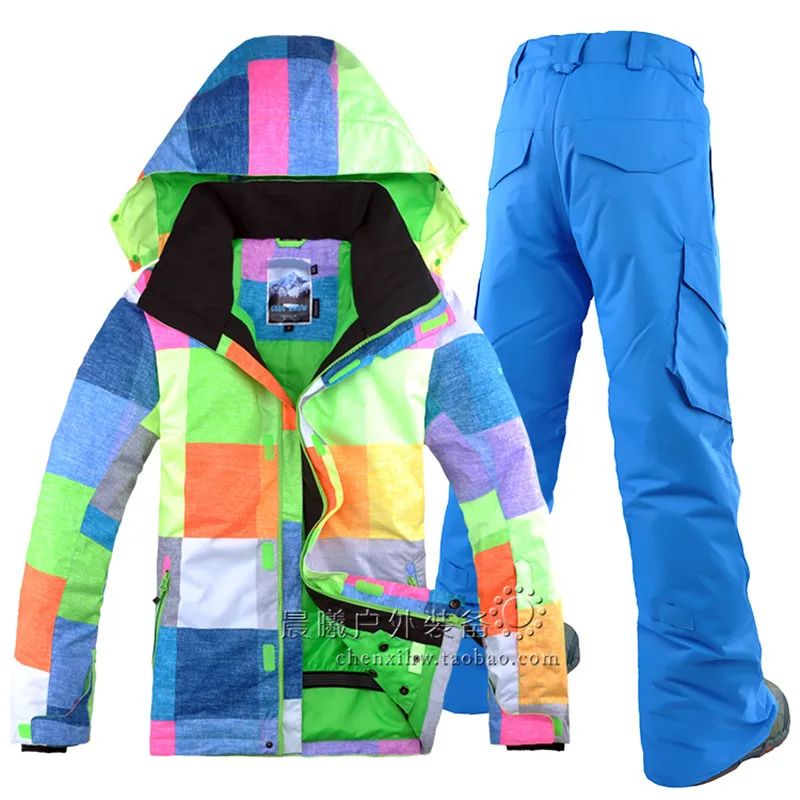 

Winter double plate Snowboard clothing Mens color outdoor waterproof windproof ski suit the New South Korean leisure sports