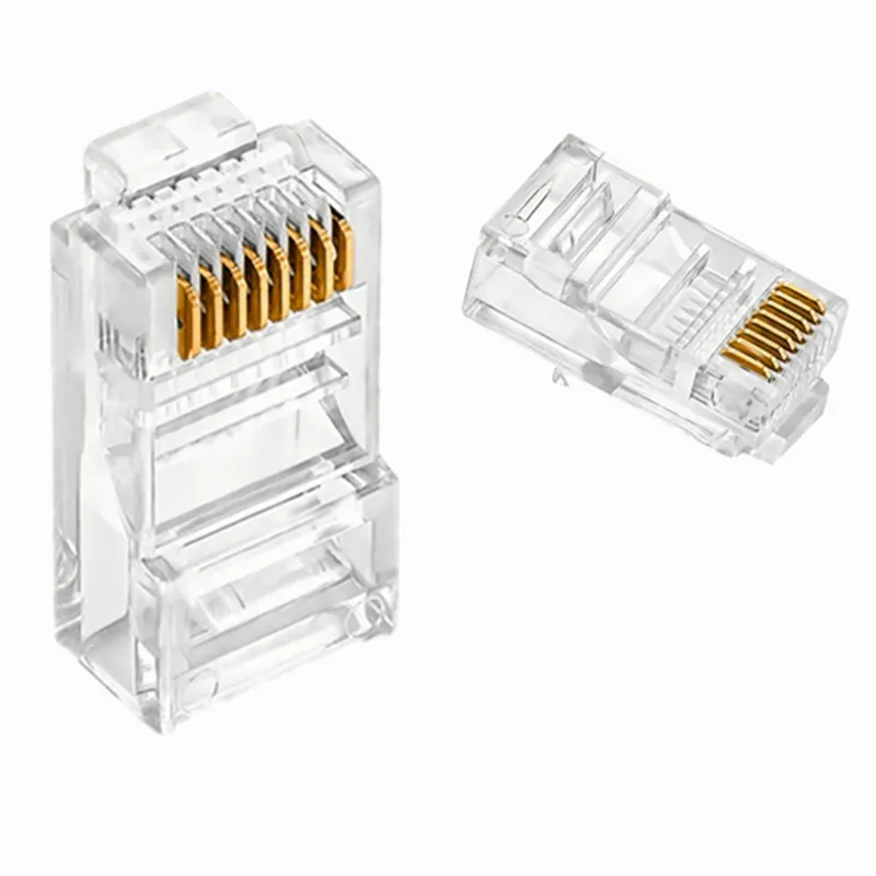Разъемы Cat5e UTP 8P8C RJ45 позолоченные высокопрозрачные 30 шт. сетевой кабель
