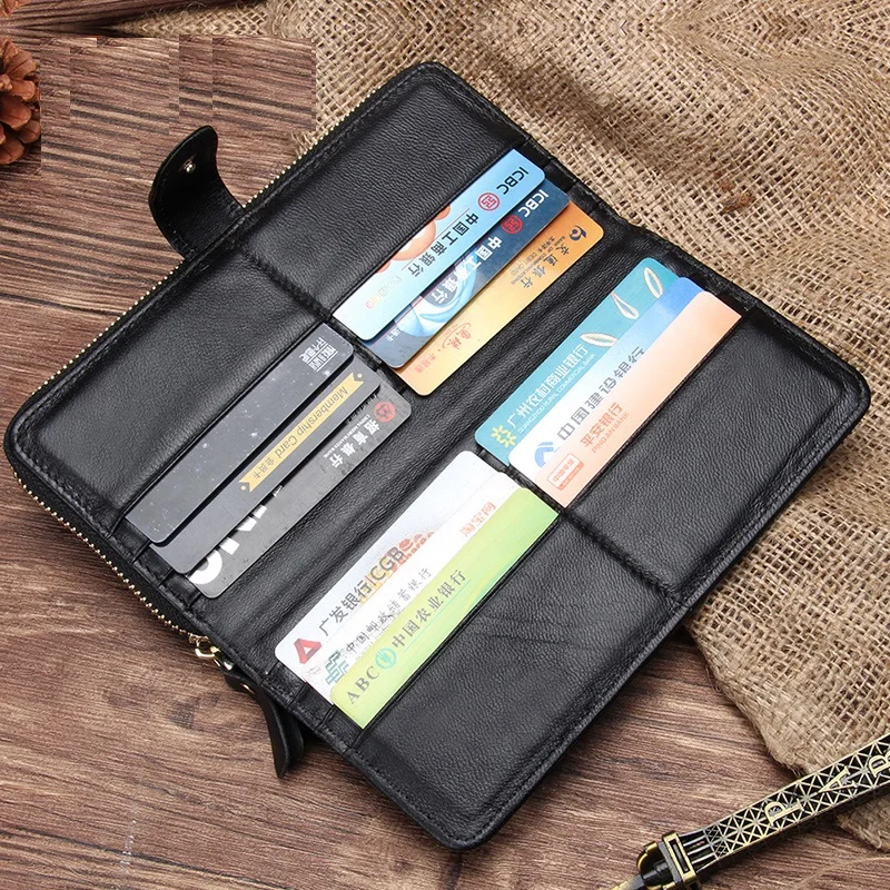 Новинка 2017 100% натуральная кожа женский и мужской кошелек клатч много карт дизайн