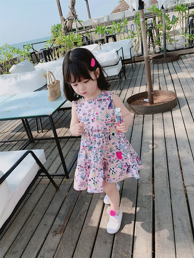 2019 summer baby girls dress party kids clothes clothing Loose cute cotton Princess floral | Детская одежда и обувь