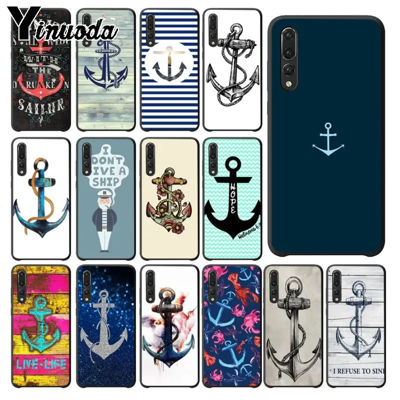 Yinuoda морской тату синяя лодка якорь арт Новинка чехол для телефона Fundas huawei p20 pro