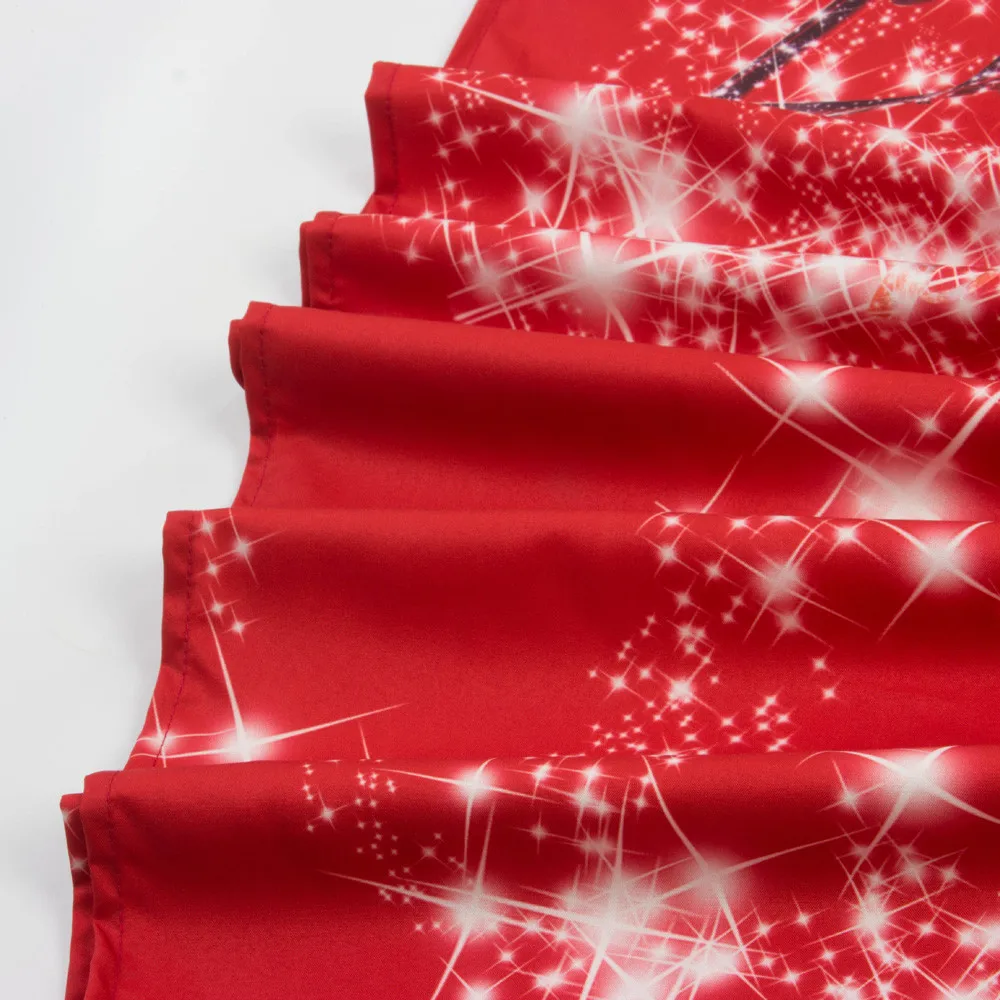 Womail женское свободное кружевное платье с рождественским принтом вечернее