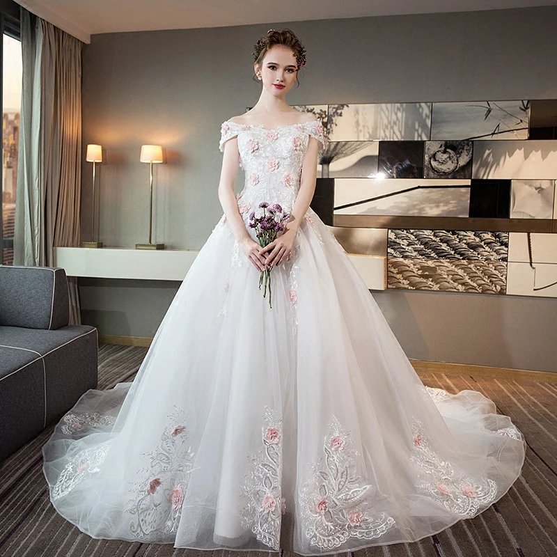 Vestidos De Noiva 2019 элегантное ТРАПЕЦИЕВИДНОЕ свадебное платье без бретелек с