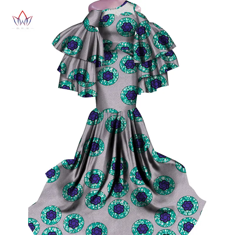 Платье Горячая Vestidos Дашики женское платье хлопок Принт традиционная африканская одежда рыбий хвост и земля одежда для женщин WY4336