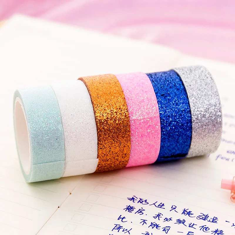 6 шт./упак. милые Цветной Золотой чесночный порошок лента Скрапбукинг DIY