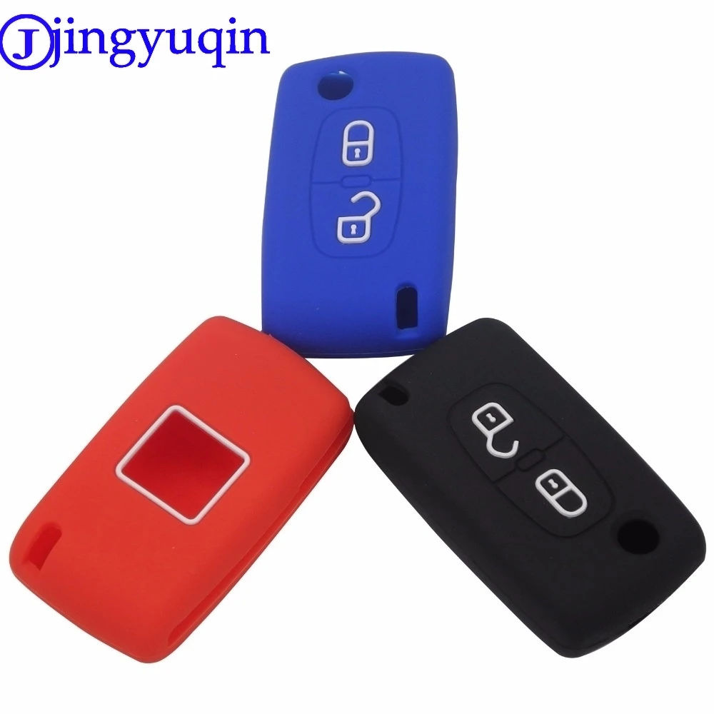 

jingyuqin 10ps Remote Car Fold Key Cover Case For Peugeot 208 207 3008 308 508 408 2008 407 307 206 For Citroen C2 2 Buttons
