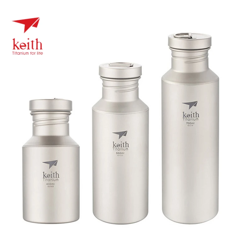 Keith, титановая Спортивная бутылка для воды, для кемпинга, пешего туризма, для верховой езды, чайная кофейная бутылка Ti3030, 400 мл, 550 мл, 700 мл