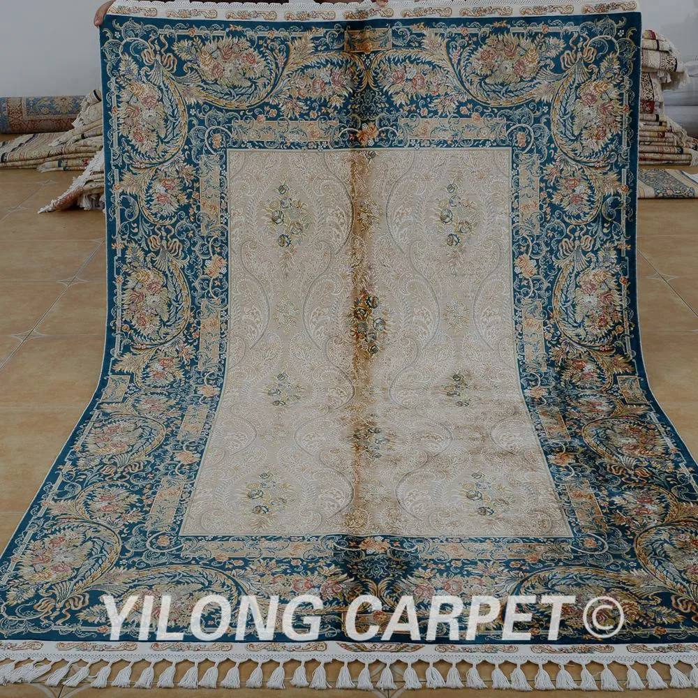 Yilong 5 6 'x 8 2' античный ковер ручной работы из Турции бежевый персидский isfahan для
