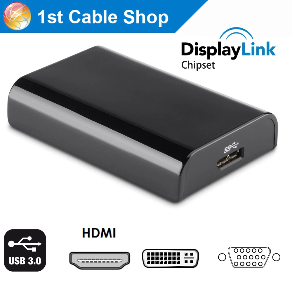 Displaylink чипсет USB 3,0-HDMI VGA DVI адаптер конвертер кабель до 1920X1200 для apple macbook pro air mini Windows8/7/10