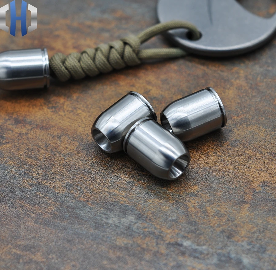 Титановый сплав TC4 нож бусины Пули Оболочки полировки кулон зонтик веревка EDC